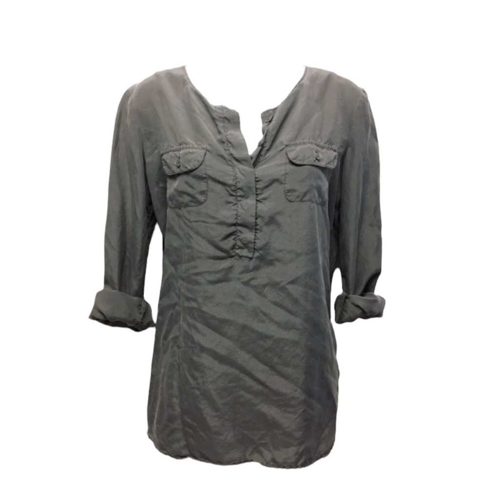 Jeans by Buffalo | Silk Blend Charcoal Blouse •